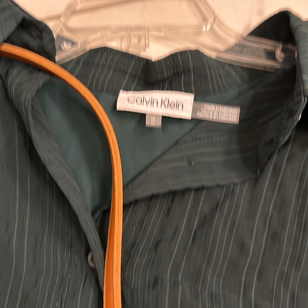 New Dark Green light Calvin Klein Blouse - Picture 2 of 7
